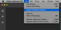 How to install Lightroom CC Presets